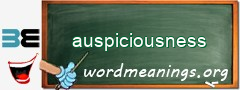 WordMeaning blackboard for auspiciousness